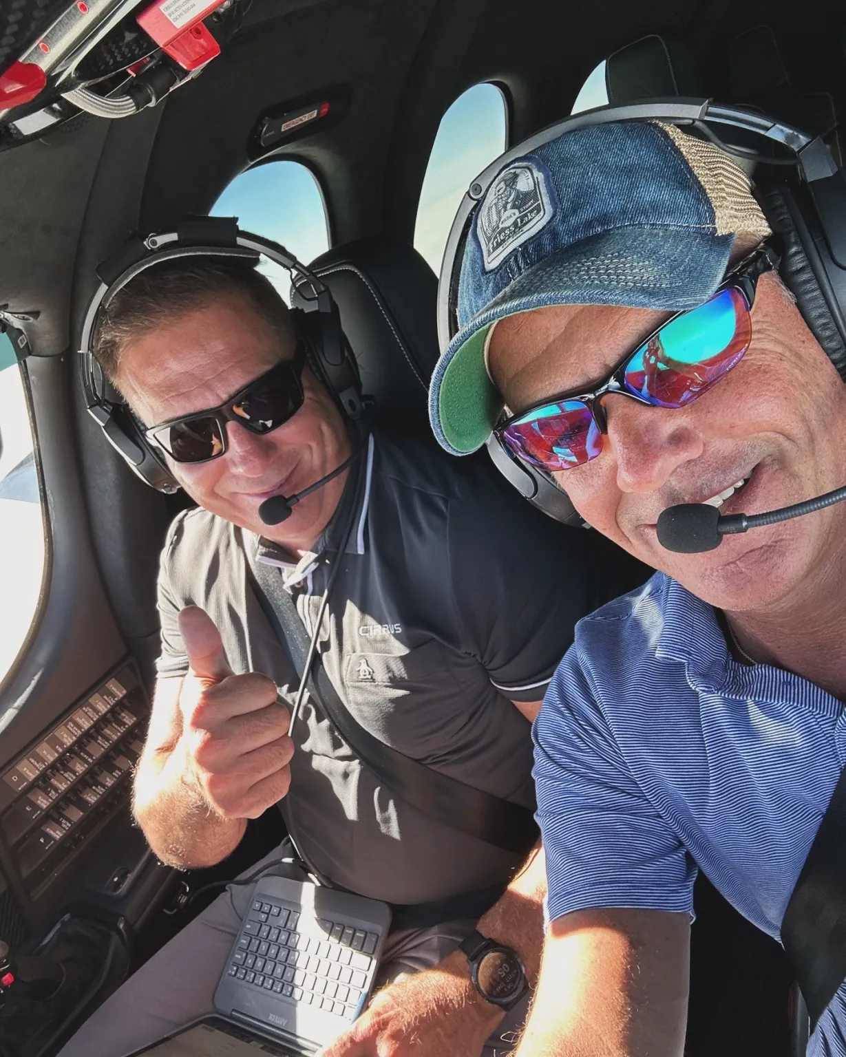 Mentor Pilot Don Medine with a New Vision Jet Pilot