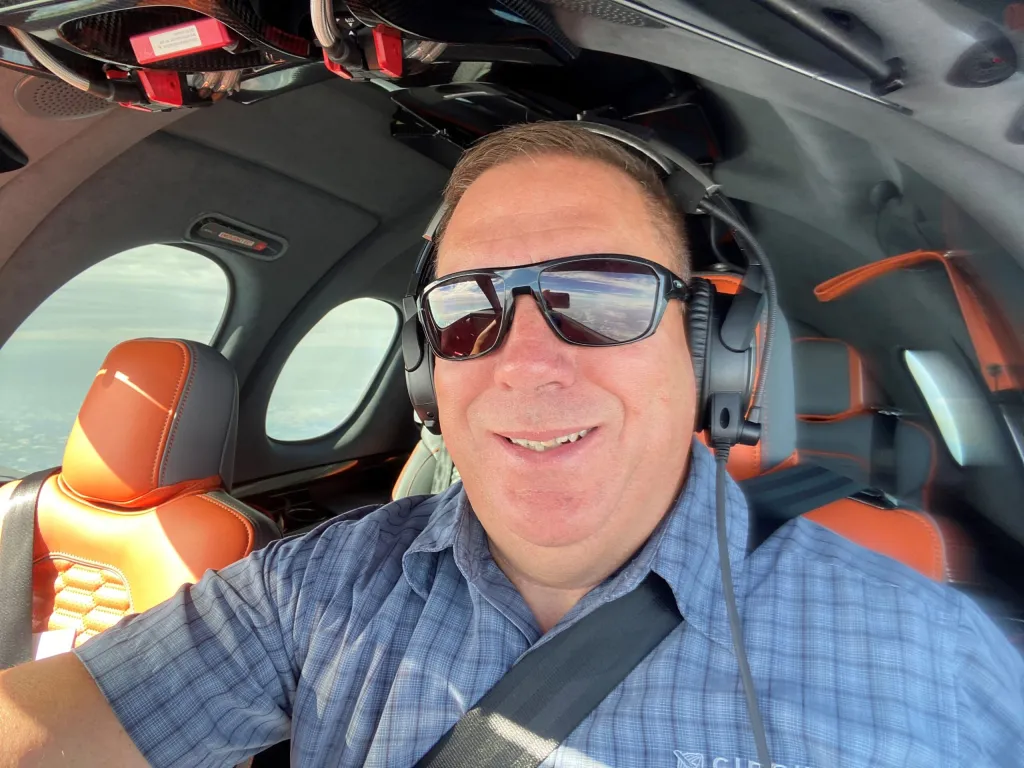 Don Medine, Vision Jet professional pilot